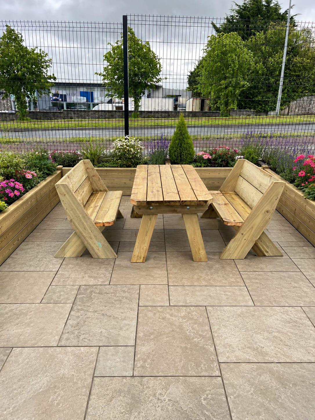 Garden Table with Benches
